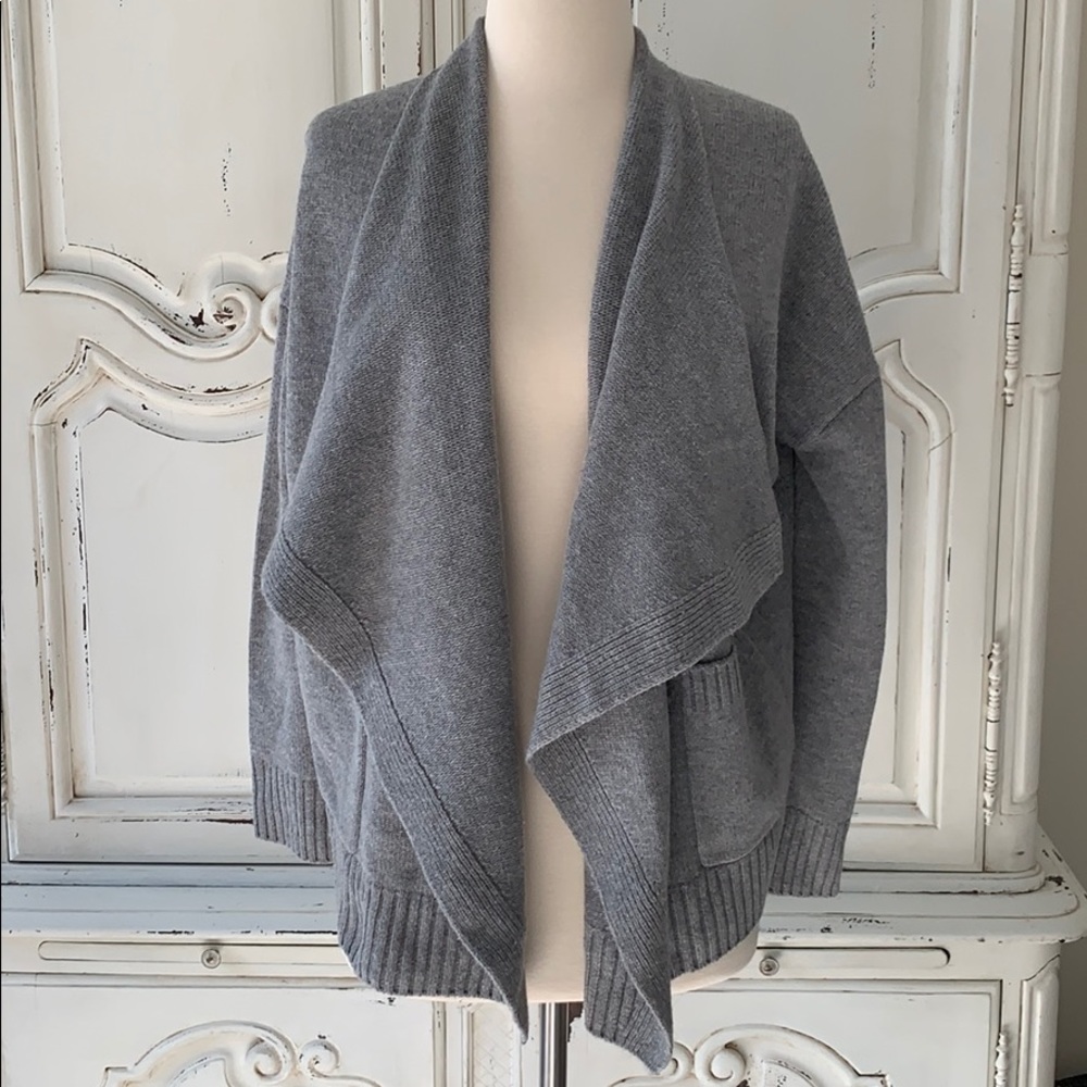 Vince Grey Open Cardigan with Pockets
